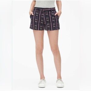 GAP City Short Chino Aztec Stripes Navy Blue casual boho everyday preppy 14 EUC